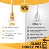 GIVAMEIHF16oz Honey Pot,Glass Honey Jar with Dipper Stick-Extra Mason Jar Honey Dipper Lid,Honey Containers with Wooden Dipper,Honey Jar for Storing Honey,For Christmas Gift,Home Kitchen