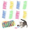 KIMOBER 32PCS Cat Spiral Spring,Colorful Plastic Cat Creative Toy Interactive Cat Toy Spiral Springs for Indoor Cats Kittens to Swat, Bite, Hunt Kitten Toys