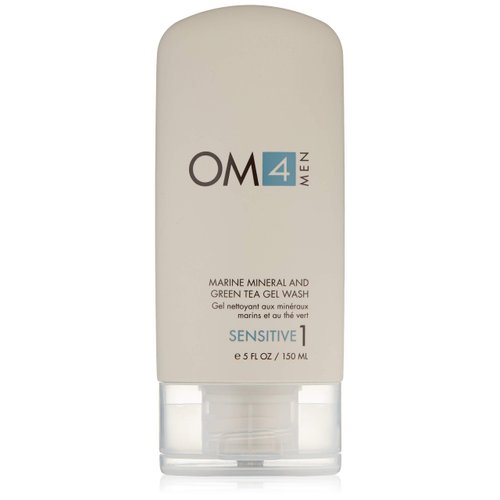 Organic Male OM4 Sensitive Step 1 - Marine Mineral and Green Tea Gel Wash, Gel Based Cleanser for...