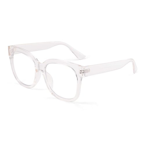 JIM HALO Oversized Blue Light Glasses for Women Square Chunky Bluelight Computer Glasses Reduce Eye Strain Clear