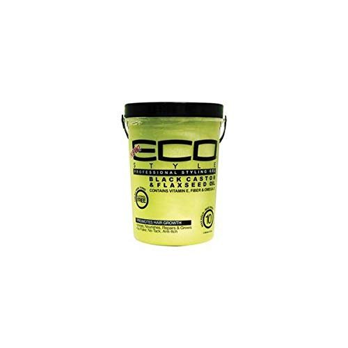 Eco Styling Gel Black Castor Flax Seed Oil 00448 80oz
