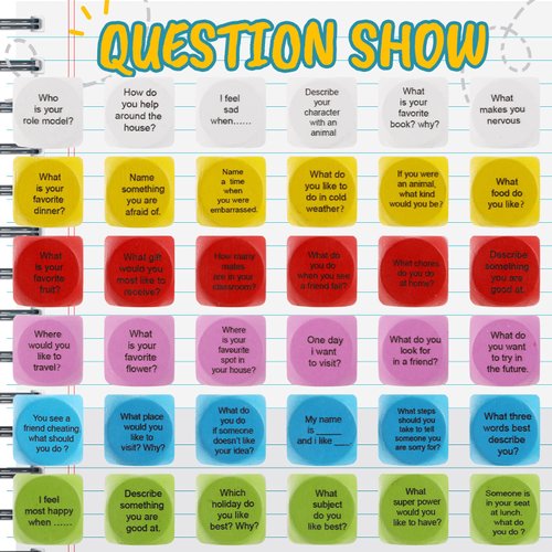 Libima 60 Pcs Wood Conversation Cubes Activity Dice Set Wood Question Dice Social Emotional Learning Activities for Classroom School Counselor Teacher Party Game Supplies Speech Therapy Toys