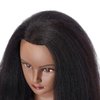 Hairlink 100% Real Hair Afro Mannequin Head Hairdresser Hair Styling Training Head Dolls for Cosmetology Manikin Maniquins Practice Head with Stand (6611B0216)