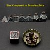Haxtec Mini Dice Set Tiny Small Metal DND Dice Set with Dice Case Portable Antique Metal Dice Set for Keychain-3 Sets