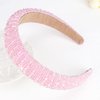 Wecoe Pink Headband Fashion Rhinestone Headband Women Padded Headband Fancy Bling Diamond Sparkle Crystal Beaded Headband Cute Hair Band Homecoming Hair Accessories For Women Girls Birthday Gifts