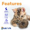 Kats'N Us Jumbo Pom Pom Cat Toy 5-Pack – Natural Color - Real Rabbit Fur for Interactive Play, Training, and Indoor Fun.
