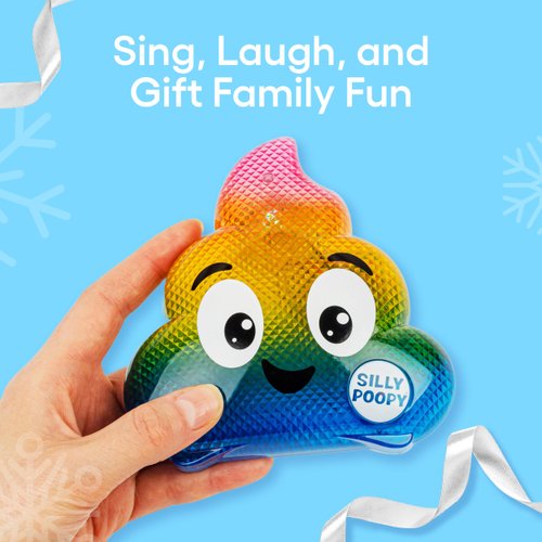 Silly Poopy's Hide & Seek by Relatable, The Talking, Singing, Rainbow Hide & Seek Toy, Stocking Stuffers for Toddlers, Hide and Seek Games, Includes 1 Toy and 2 AA Batteries