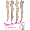 Aneco 4 Pairs Plus Size Fishnet Stockings for Women High Waist Tights Sexy Black Mesh Tights Stockings Thigh High Pantyhose