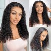 ZIYU 20 Inch Deep Wave Lace Front Wigs Human Hair 13x4 Lace Frontal Curly Wig for Women Human Hair 150% Density Glueless Wigs Human Hair Pre Plucked with Baby Hair Natural Black