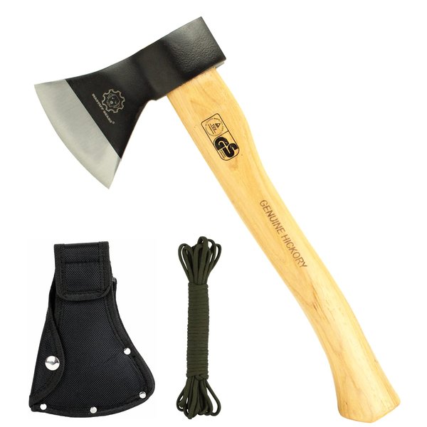 Mastiff Gears® Wooden Handle Hatchet,Camping Axe, Wood splitting Axe for camping, bush craft, hunting, survival enthusiast