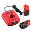 ANTRobut 2 Pack 3500mAh Replacement Lithium 12V Milwaukee M12 Battery + M12 Rapid Charger for Milwaukee M12 Battery Charger