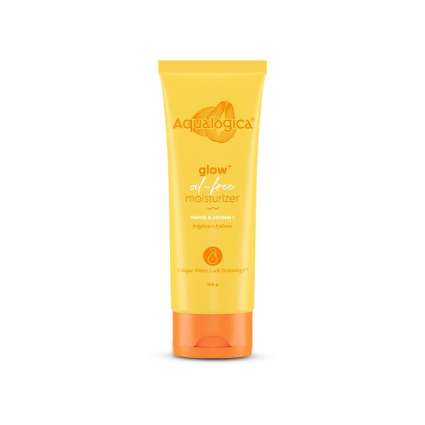 Aqualogica Glow+ Oil Free Face Moisturizer | with Papaya & Vitamin C | Controls Excess Oil & Helps Enhance Glow | Lightweight Hydration for All Skin Types | 3.38 Fl Oz (100ml)