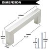 Gobrico Stainless Steel 3 3/4 inch Cabinet Pulls Square Drawer Handles Kitchen Cupboard Knobs Brushed Nickel 5 Pack