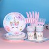 LIUGUSUN Unicorn Birthday Party Decorations Rainbow Unicorn Plates and Napkin Party Supplies for Girls Birthday Decor Afternoon Tea Pool Garden Party Baby Shower,Serves 24