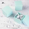 Mini Small Square Cube Robin's Egg Blue Gift Boxes with Lids for Party Favors, Decoration, Weddings, Birthdays, and more. 2" x 2" x 2" in Size. (10 Pack)