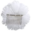 David Tutera Hair Comb - Flower with Rhinestone Center - White - 3 inches