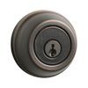 Kwikset 780 Deadbolt Deadbolt Lock, Venetian Bronze Round Exterior Keyed Front Entry Door, Pick Resistant SmartKey Rekey Security, Single Cylinder Dead Bolt