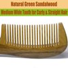 Hair Comb Moreinday Wooden Comb Anti-static Wood Comb Green Sandalwood Comb Medium Tooth Comb for Women Men