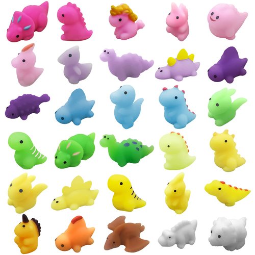 Aviski 30PCS Mochi Squishy Toys, Mini Kawaii Dinosaur Squishies Soft Fidget Toys Stress Squeeze Toys Party Bags Filler for Boys Girls Birthday Gifts