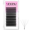 VEYES INC YY Lash Extensions Tray C/D curl 9-15mm Mixed Length Premade Volume Eyelash Fans, Professional Lash Extension Supplies, Matte Black(5D-W 0.07 D-curl 9-15mm)