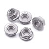 1/4-20 Serrated Flange Hex Lock Nuts, 304 Stainless Steel 18-8 Hexagon Nuts, Full Thread, Bright Finish, 50 PCS