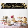Happy 60th Birthday Banner Sign Gold Glitter 60 Years Birthday Party Decorations Supplies Anniversary Celebration Backdrop