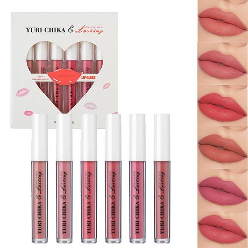 SEACICO 6 Color Set Matte Finish Lip Stain,Waterproof Long-Lasting Lip Tint Gloss,Highly Pigmently Non-Sticky Lip Beauty Makeup for Women & Girls (Set B)
