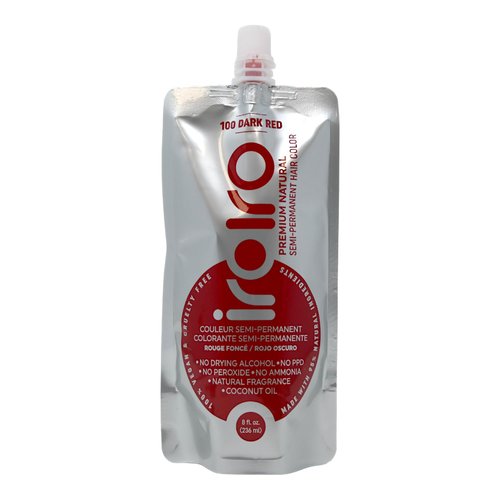 IROIRO Premium Natural Semi-Permanent Hair Color 100 Dark Red (8oz)