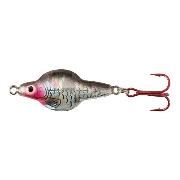 Lindy Rattl'N Flyer Spoon Hybrid Ice Fishing Lure Jigging Spoon, Silver Shiner, 1/4 oz