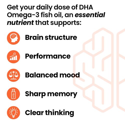 NeuroQ Memory DHA-400 - Omega-3 Fish Oil Supplement - Mental Performance & Balance - Supports Neuro Brain Health - Protects Against Memory Loss & Improves Focus - 120 Softgels