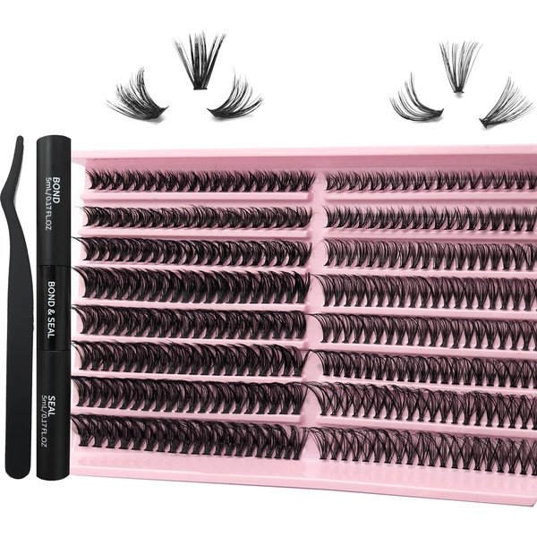 Lash Clusters Kit 320 Pcs 40D+60D DIY Individual Lashes 8-18mm Natural Look Eyelash Extensions D Curl Wispy Individual Cluster Lashes DIY at Home Lash Extension Fluffy Eyelash Clusters, by Befacl