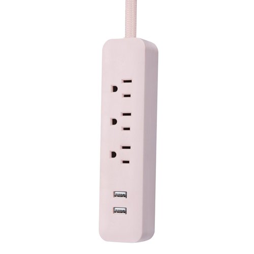Globe Electric - 78257 Designer Series Power Strip, Rose 3 Outlet