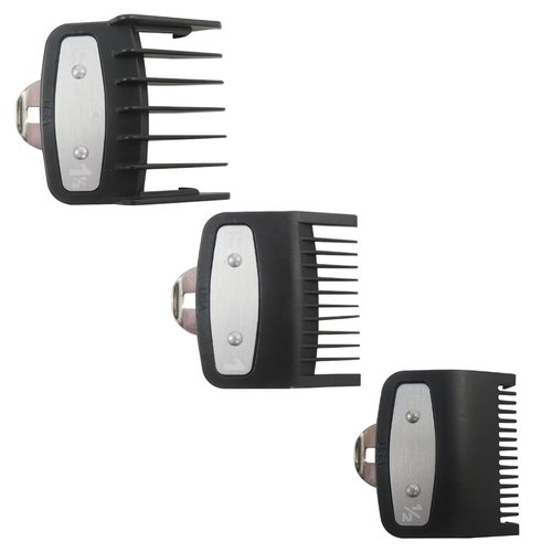 Latest Upgraded 3-Pack Essential Guard Sizes Clipper Guards with Metal Clips for Wahl Clippers - 1 1/2”& 1” & 1/2” Sizes (1.5, 3, 4.5 mm) - Fits For Wahl Guide Combs