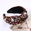 NVENF Christmas Headbands for Women Pearl Crystal Knotted Headband Rhinestone Embellished Jeweled Headbands Womens Christmas Holiday Hair Accessories Festive Party Favors (Multicolor)