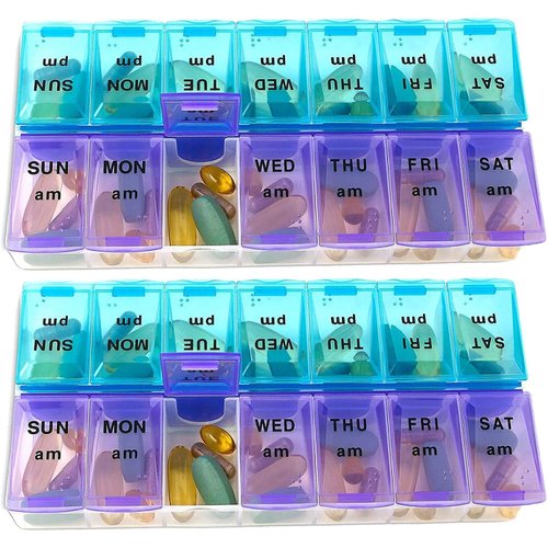 MEDca Weekly Pill Organizer, Twice-a-Day, Pack of 2