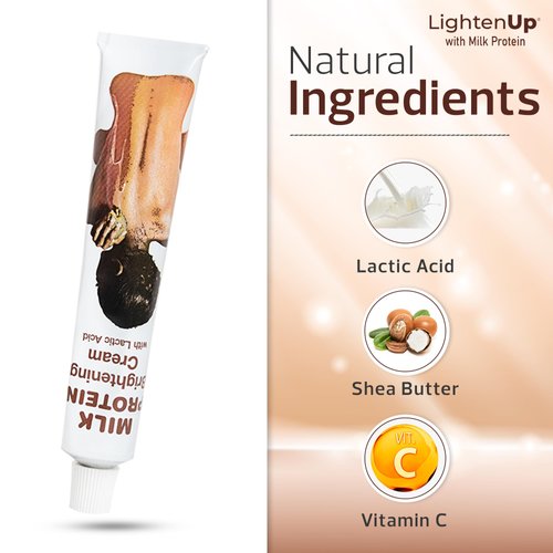 LightenUp, Lactic Acid Cream - 1.7 Fl oz / 50 ml - Skin Brightening Cream, AHA Cream, Helps Even Skin Tone – with Vitamin C & Shea Butter