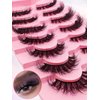 7 Pairs Cat-Eye Lashes Flu-ffy 18mm Fox Eye Lashes Curly Volume Eyelashes Faux Mink Lashes that Look Like Extensions Lashes Wispy False Eyelashes Natural Look(Z19)