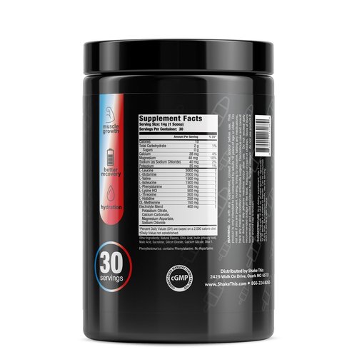 ES FIT Amino Powder - Pre and Post Workout with Electrolytes - BCAA 2:1:1 Ratio, Amino Acids, Superior Taste, Tested and Certified, Bomb Pop, 30 Servings