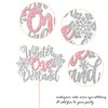 1 Pack Winter Onederland Cake Topper Glitter Winter Snowflake Cake Pick Decorations for Winter Wonderland Snowflake 1st Birthday Theme Baby Shower Kids Party Supplies Silver