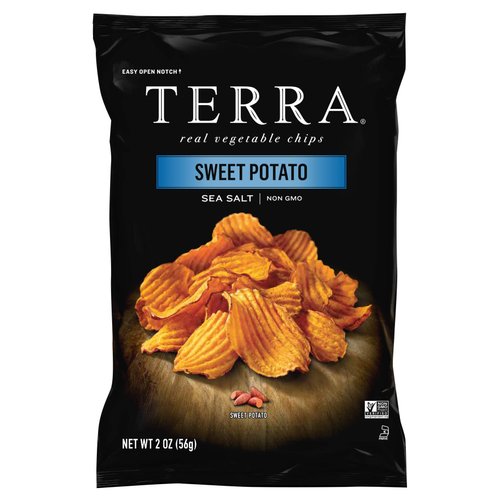 Terra Vegetable Chips, Sweet Potato with Sea Salt Vegetable Chips, 2 Oz (Pack of 8)