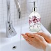 17oz Flower Glass Soap Dispenser Bottle with Plastic Pump
