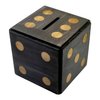 Puzzle Box Enigma Dice Cube - Money and Gift Holder in a Wooden Magic Trick Lock with Hidden Compartment Piggy Bank Brain Teaser Game (Black)