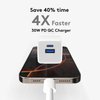 Qackenm 30W USB C Charger Block, GaN Nano Fast Charger, 2 Port Compact Charger with Foldable Plug for iPhone 16/16 Plus/16 Pro/16 Pro Max, 15/14/13 Series, Pixel, Galaxy, iPad/iPad Mini and More White