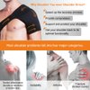 Hueglo Left Shoulder Brace for Women Men Rotator Cuff,Adjustable Shoulder Support for Shoulder Pain Relief，Dislocated AC Joint,Labrum Tear,Sprain,Soreness, Tendinitis,Shoulder Support Strap