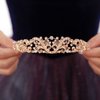 JWICOS Wedding Tiara for Women and Girls Pageant Crown Headband Queen Birthday Crowns Rhinestone Bridal Crown for Birthday Decorations Party (Gold)