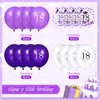 18th Purple Birthday Balloons Decorations, 16PCS Purple White Happy 18th Birthday Confetti Latex Balloons for Girls Boys Happy Birthday Party Wedding Anniversary Indoor Outdoor Party Supplies,12 Inch