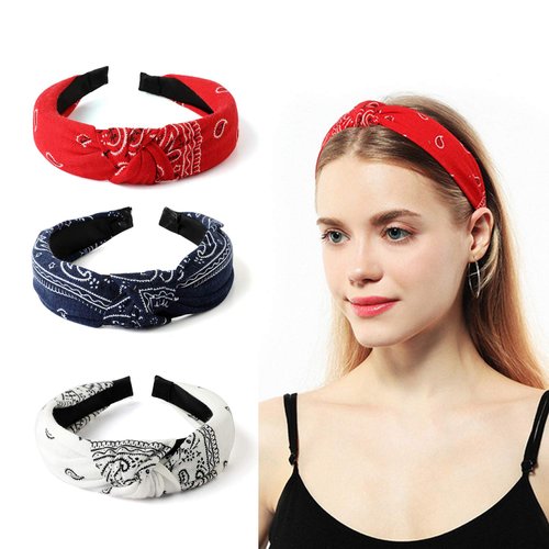 Gloppie Knotted Headbands for Women - Fashionable Hair Accessories -Boho Headbands - Set of 3 Hairbands
