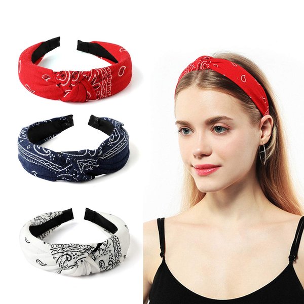 Gloppie Knotted Headbands for Women - Fashionable Hair Accessories -Boho Headbands - Set of 3 Hairbands