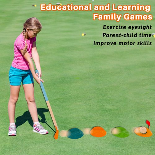 DUKVSG Kids Golf Set – Early Educational Retractable Mini Golf Clubs Set Toy for Indoor and Outdoor Play,Toddler Golf Set Ideal Gifts for 3 4 5 6 Year Old Boys and Girls