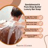 Sandalwood Luxury Bar Soap for Face & Body - Skin Soothing, Gentle Cleansing, Moisturizing & Nourishing. Shea Butter & Natural Oils. Cold Process. For All Skin Types. Made in the USA. 5.0 Oz.